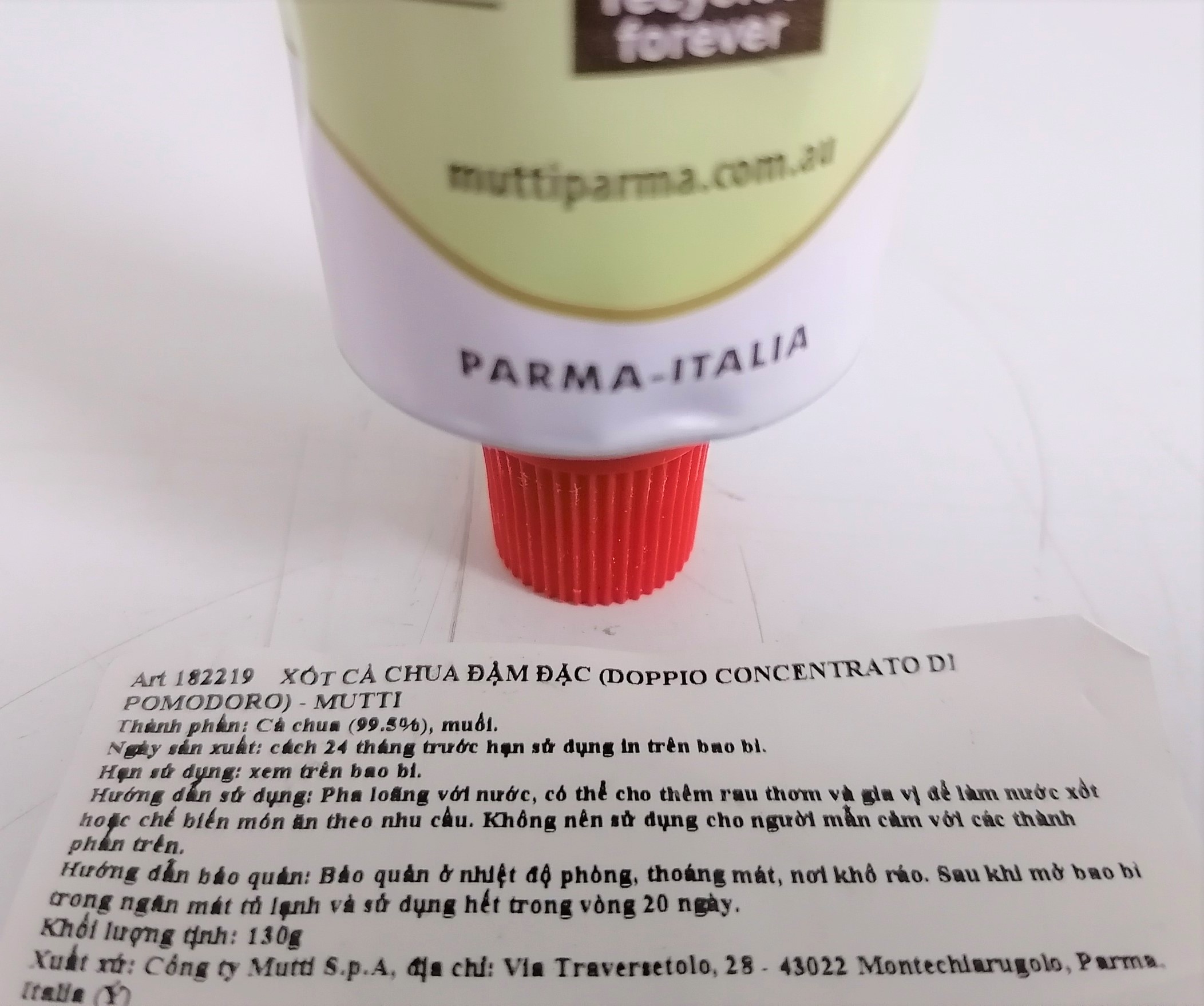 [TUÝP 130g] XỐT CÀ CHUA ĐẬM ĐẶC [Italia] MUTTI Tomato Paste Double Concentrated