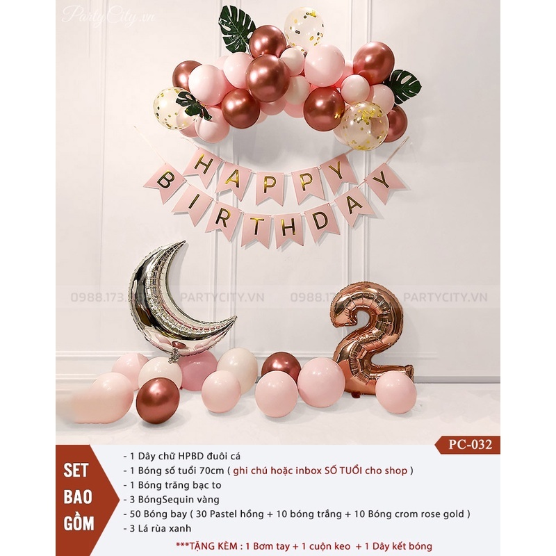 Set bóng trang trí sinh nhật cho bé tuổi mèo, bóng bay trang trí sinh nhật cho bé trai, bé gái tuổi mèo