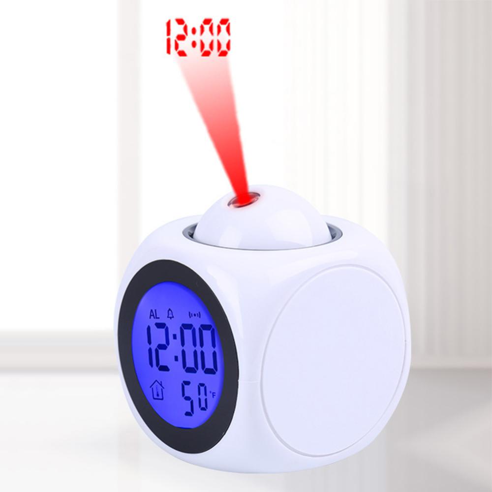 Electronic Alarm Clock Multi-function Digital Projection Alarm Clock LED Temperature Display for Home Bedroom Decoration
