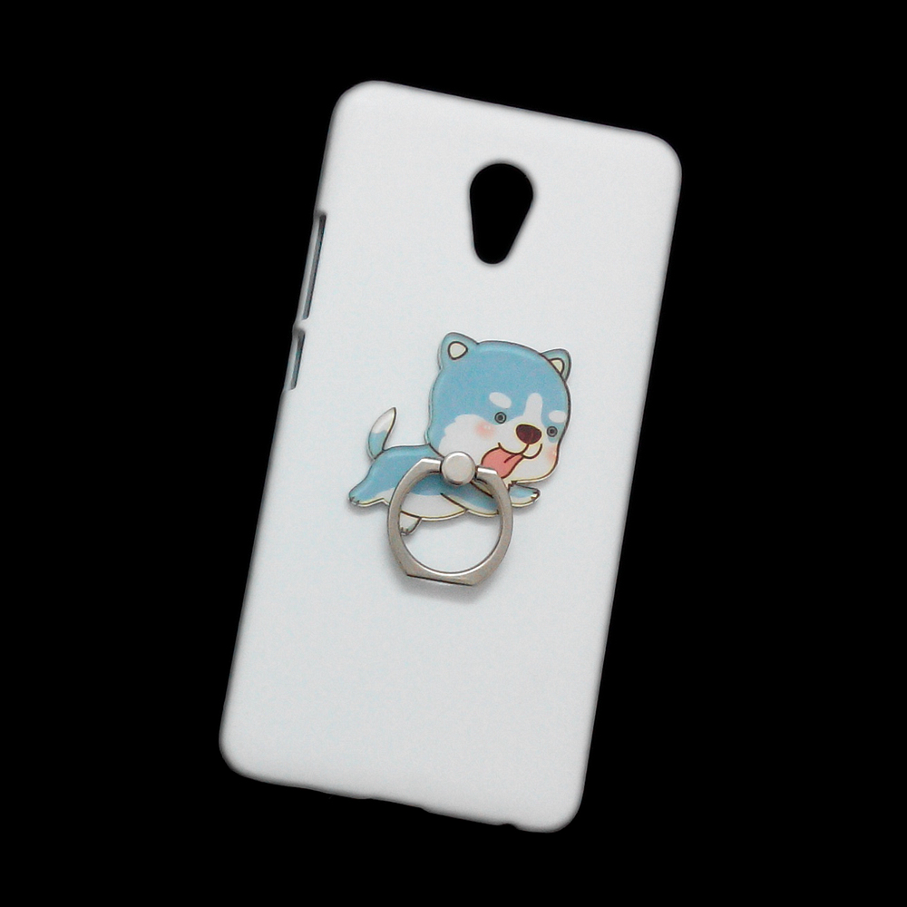 For meizu m5 note m5c a5 mx4 m6 mx2 mx3 mx5 mx6 pro 7 plus m3 m3s m2 3d cute blue dog finger ring stand holder back hard phone case cover