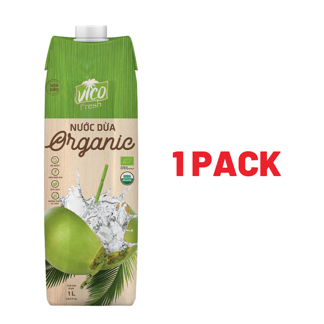 VICO FRESH 100 FRESH ORGANIC COCONUT WATER 1L PRISMA PACK (IMPORTED