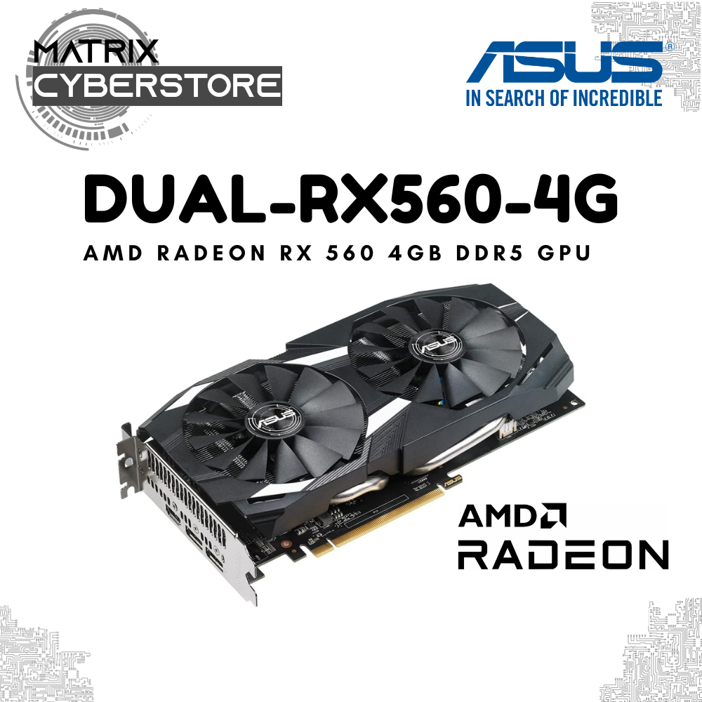 ASUS AMD Dual Radeon RX 560 4GB GDDR5 Gaming Graphics Card DUAL