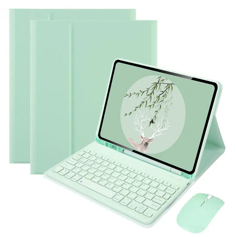 Không dây bàn phím Bluetooth trường hợp đối với Samsung Galaxy Tab S8 cộng với S7 cộng với S8 S7 FE Tab A8 10.5 "A7 Lite S6 10.4inch S8 S7 11 đứng lật vỏ mềm vỏ bìa với khe cắm bút chì