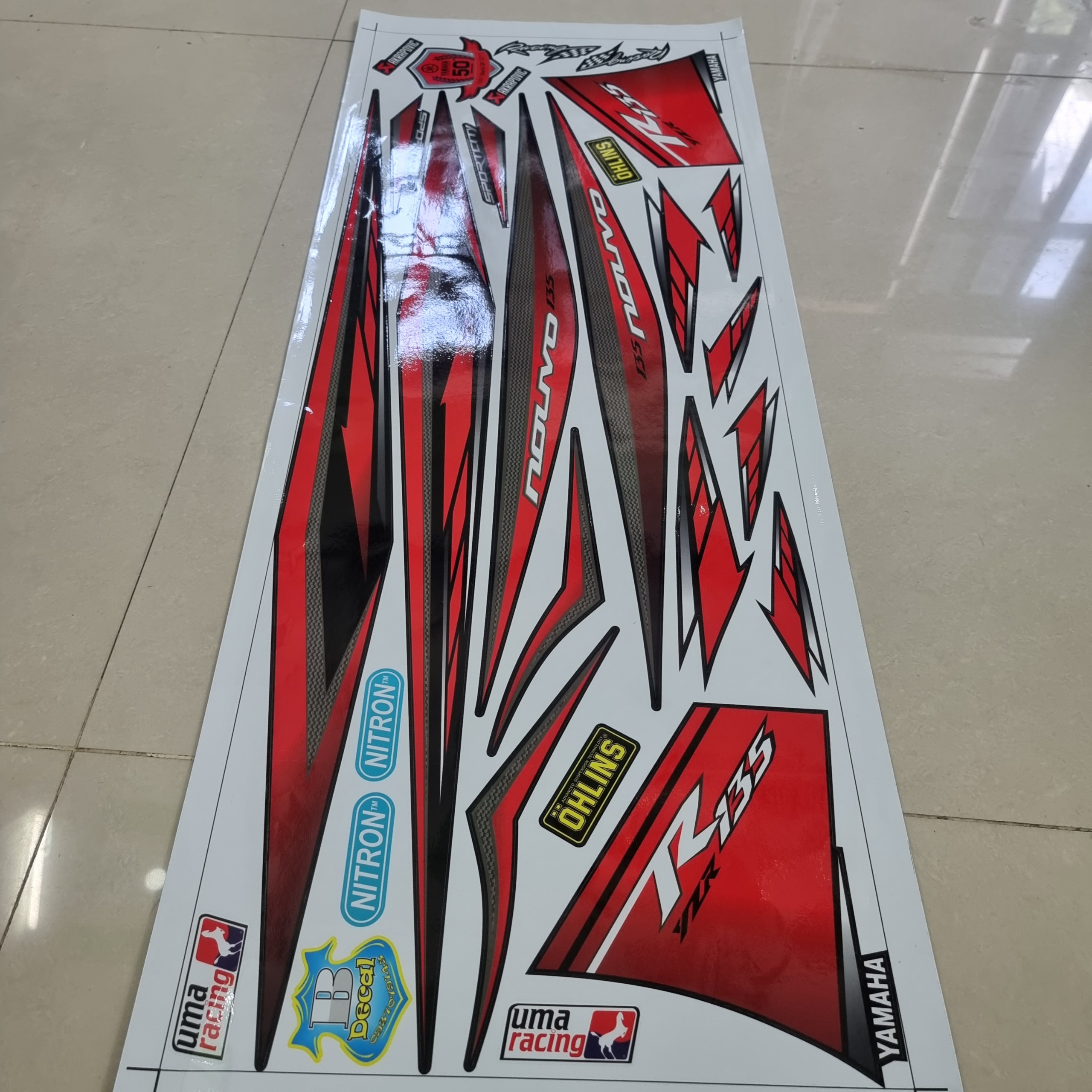 Tem xe nouvo 2 3 yzr r135 đỏ đen