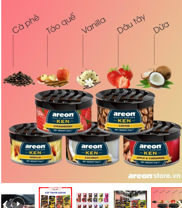 Sáp Thơm AREON Khử Mùi Xe Hơi Cao Cấp (nhiều mùi)
