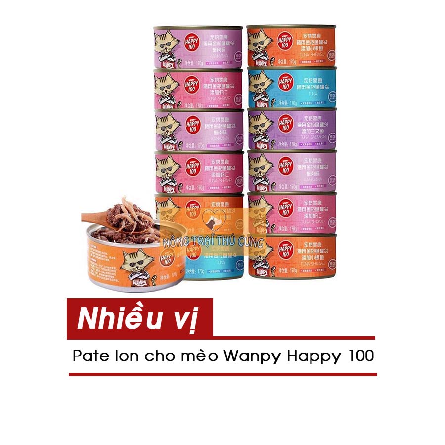 Pate cho mèo wanpy happy 100 lon 95gr -
