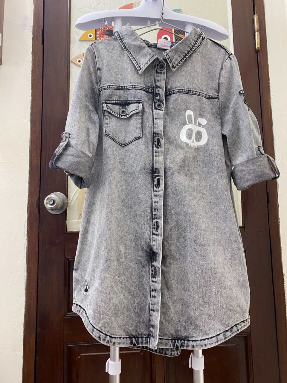 áo khoác denim/ váy denim 2hand độc lạ hiệu super Crazy