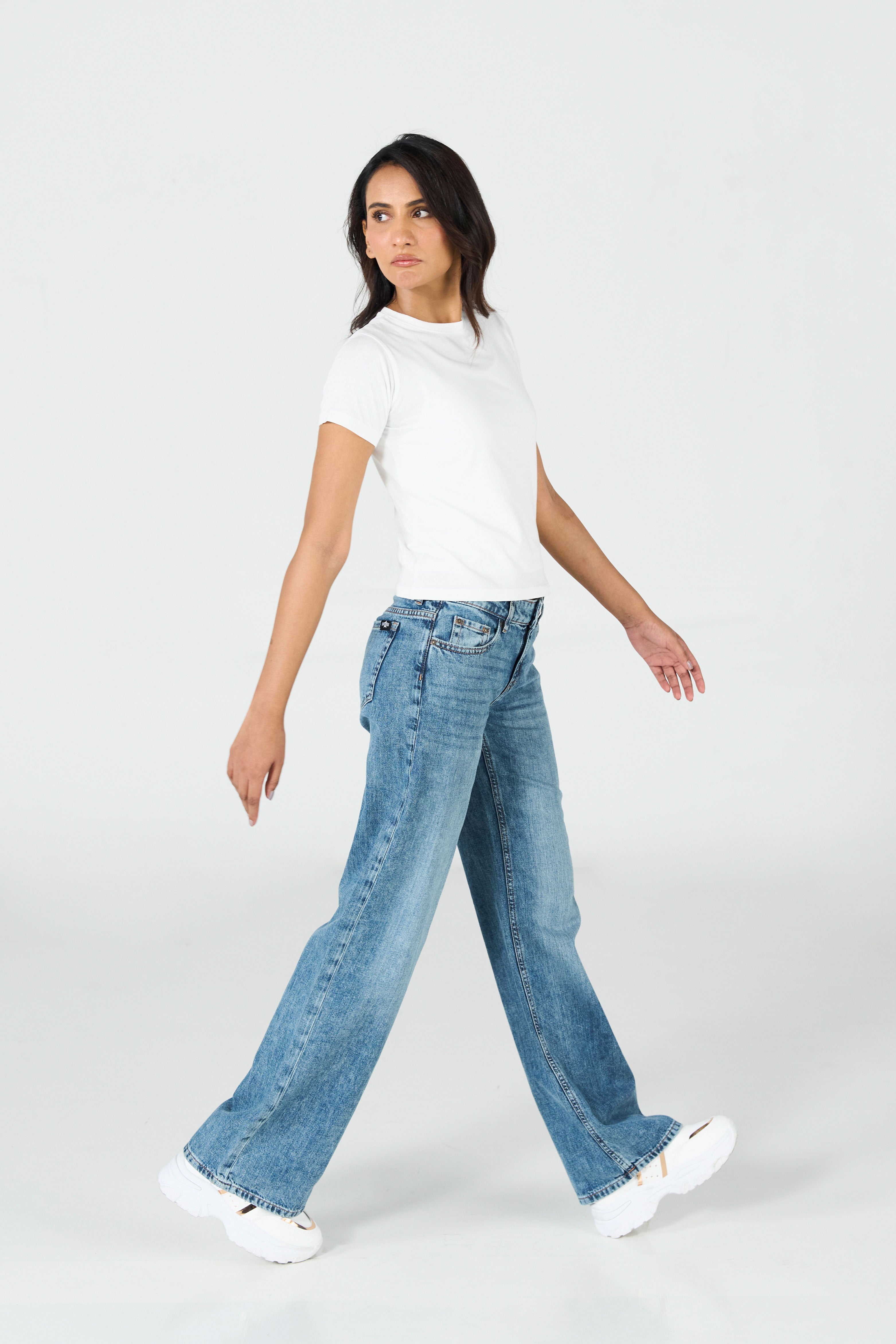 Rockstar Jeans - Low Rise Wide Leg Jeans For Women - Denim Full Pant For Women
