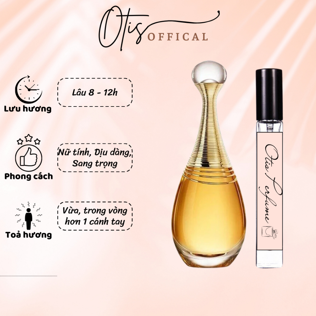 Nước Hoa Chiết 10ml Nữ Christian Dior J'Adore Infinissime EDP Hương Thơm Dịu dàng, Sang trọng