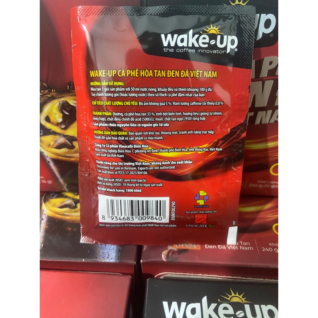 Gói CÀ PHÊ WAKE UP HÒA TAN ĐEN ĐÁ VIỆT NAM