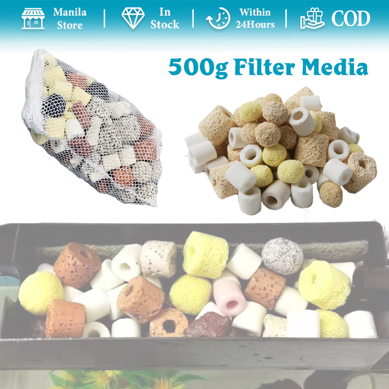 15 In 1 Aquarium Ceramic Rings Activated Carbon Bio Balls 500g Aquarium ... - Filter Rings For Activated Carbon Aquarium