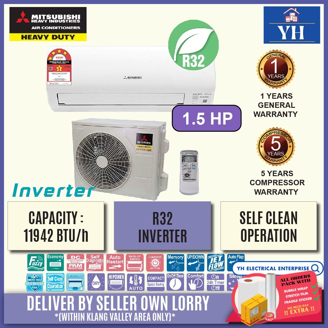 Delivery Within Klang Valley Area Mitsubishi Heavy Duty 15 Hp R32 Yxp Series Inverter Air 7186