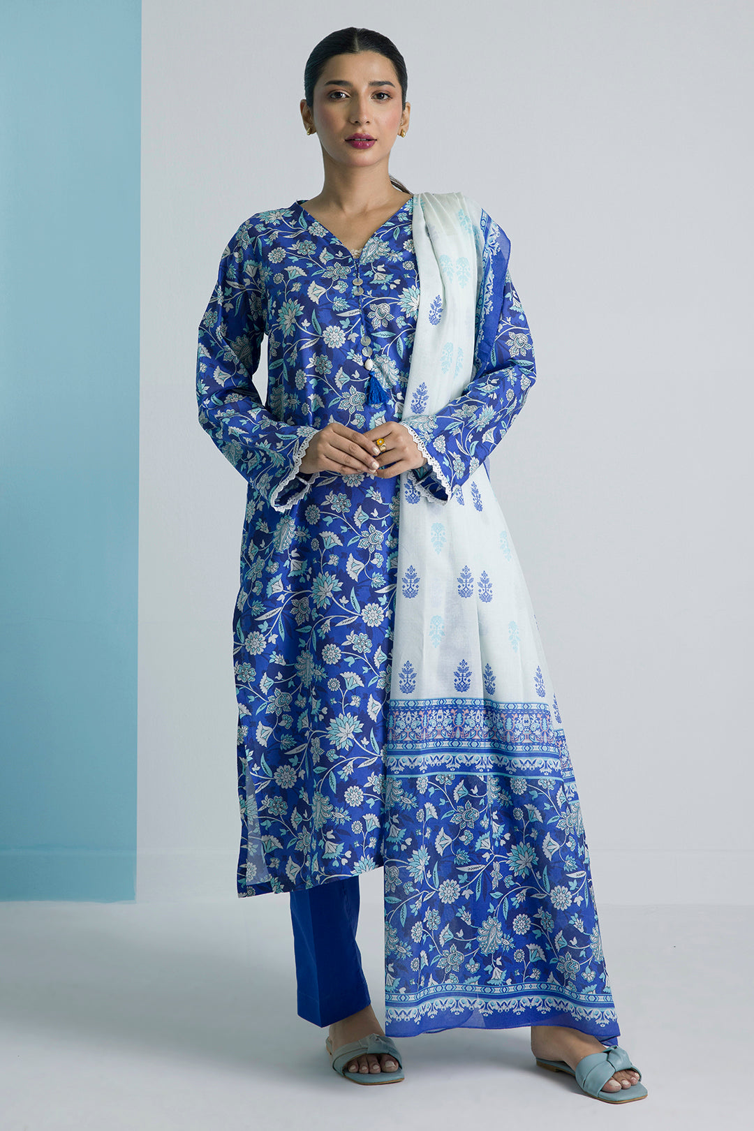 ZELLBURY%20Ready%20To%20Wear%20Dress%20For%20Women%20%20Navy%20Blue%20Kurta%20Dupatta%20Trouser%20Women%20Pret%20Kurta%20Dupatta%20Trouser%20-%202193%20-%20Image%202