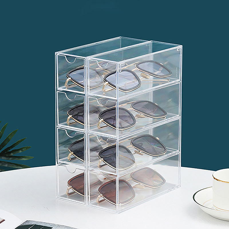 zhangdunguo 1PC Acrylic Drawer Box 4-layer Sunglasses Storage