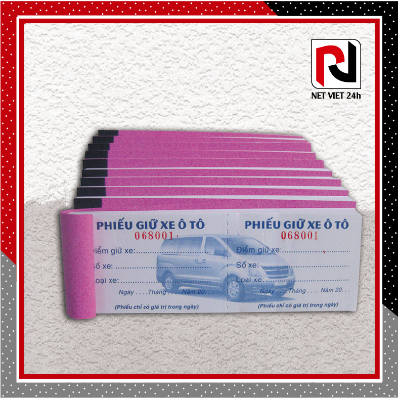 [HCM][Giá Siêu Rẻ] Phiếu Giữ Xe Oto Cùi Vé Giữ Xe Oto (1 Xấp = 10 Cuốn)