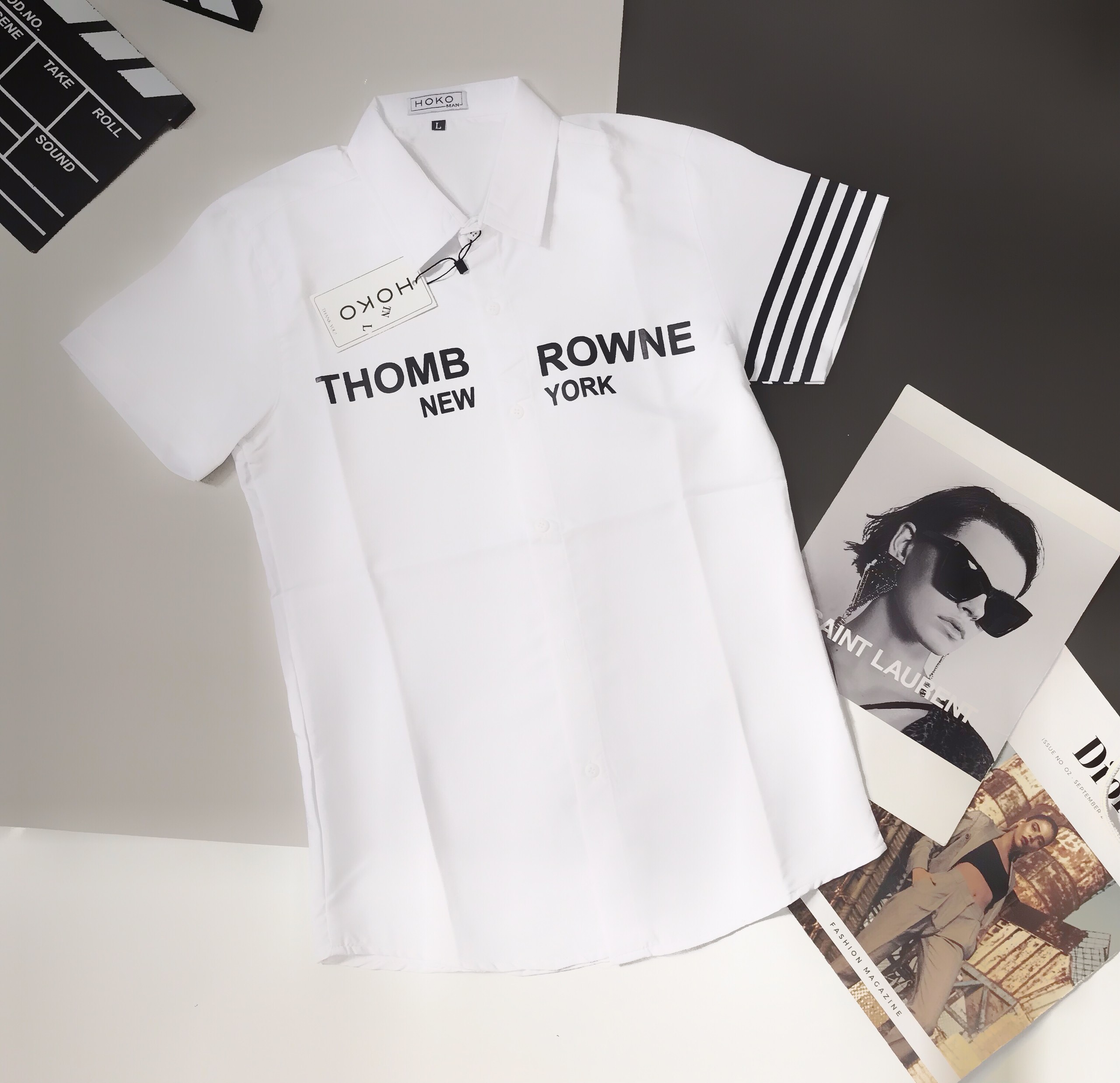 Áo sơ mi nam Thome tay ngắn,Áp sơ mi nam Hàn Quốc phong cách trẻ trung thanh lịch chất vải lụa không nhăn mẫu mới nhất cao cấp N77 FASHION