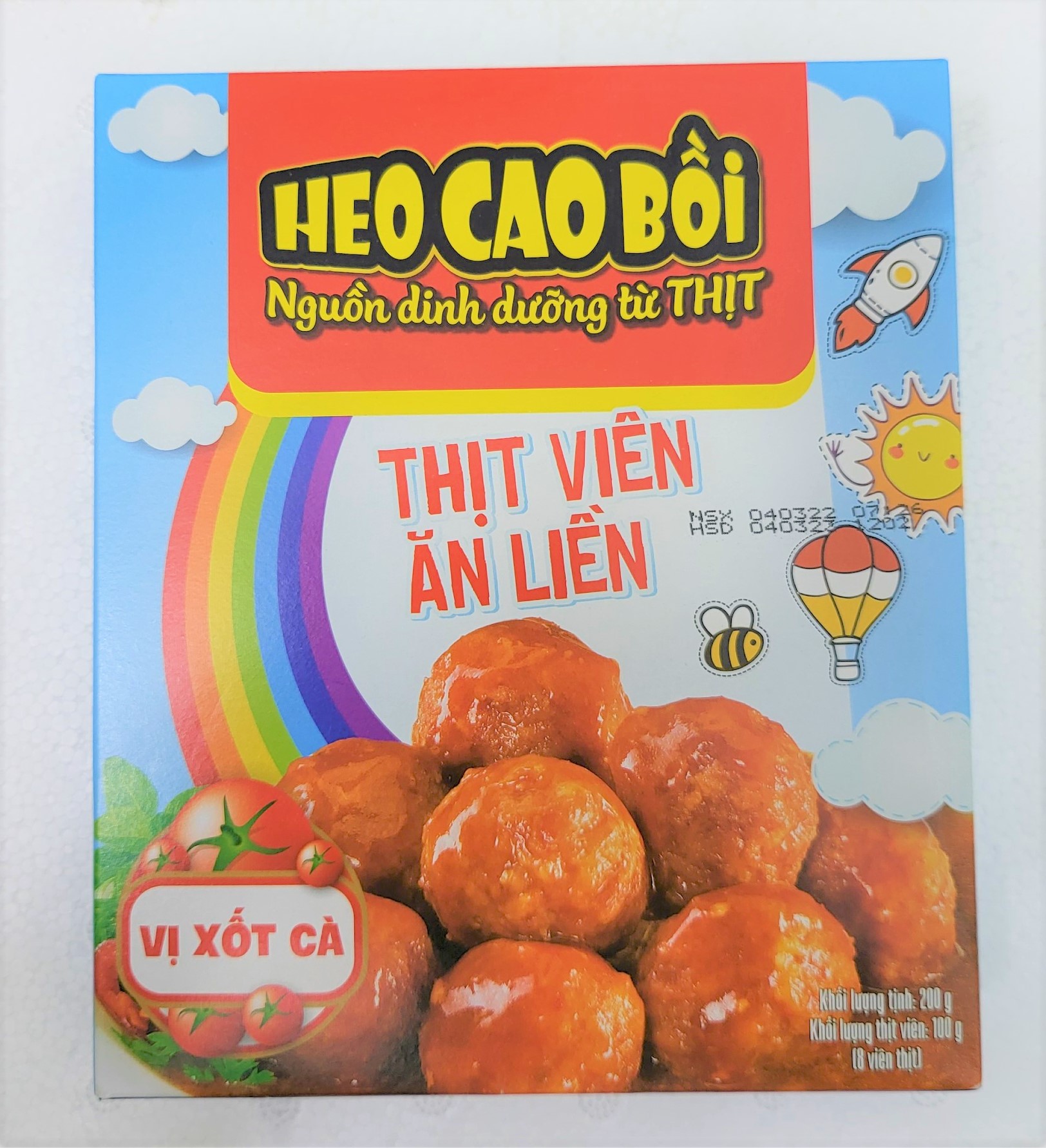 Thịt heo viên 3 phút heo cao bồi masan instant pork meatballs
