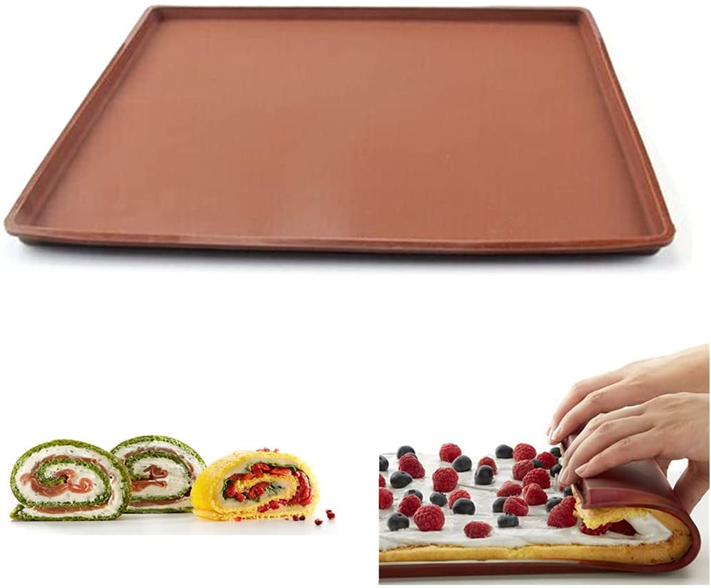 Oven Microwave Freezer Dishwasher Safe Roulade Bakeware Tray Non Stick Flexible Silicone Swiss Roll Baking Mould UK Stock Fast Delivery 