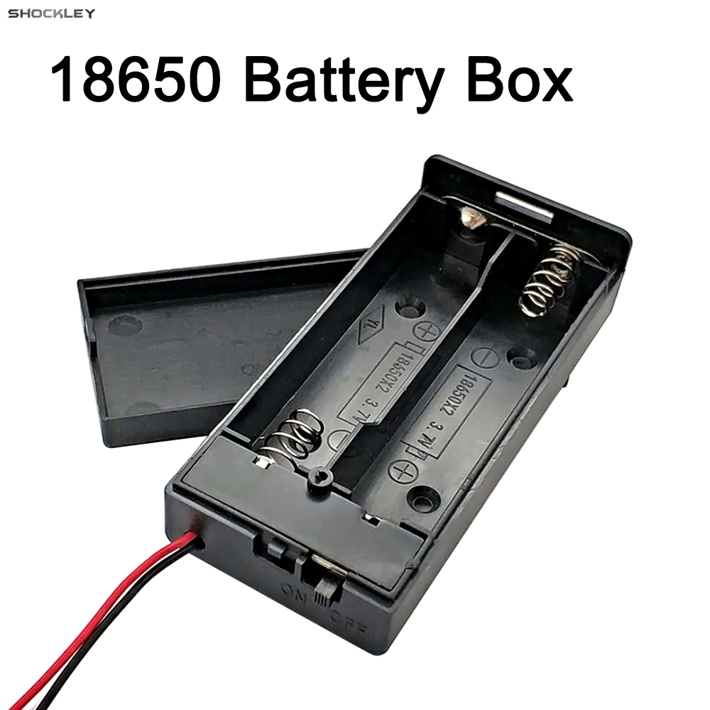 Shockley New 18650 Battery Box 3.7V, suitable for 2x18650 battery holders 18650 battery storage box with ON/OFF switch with cable