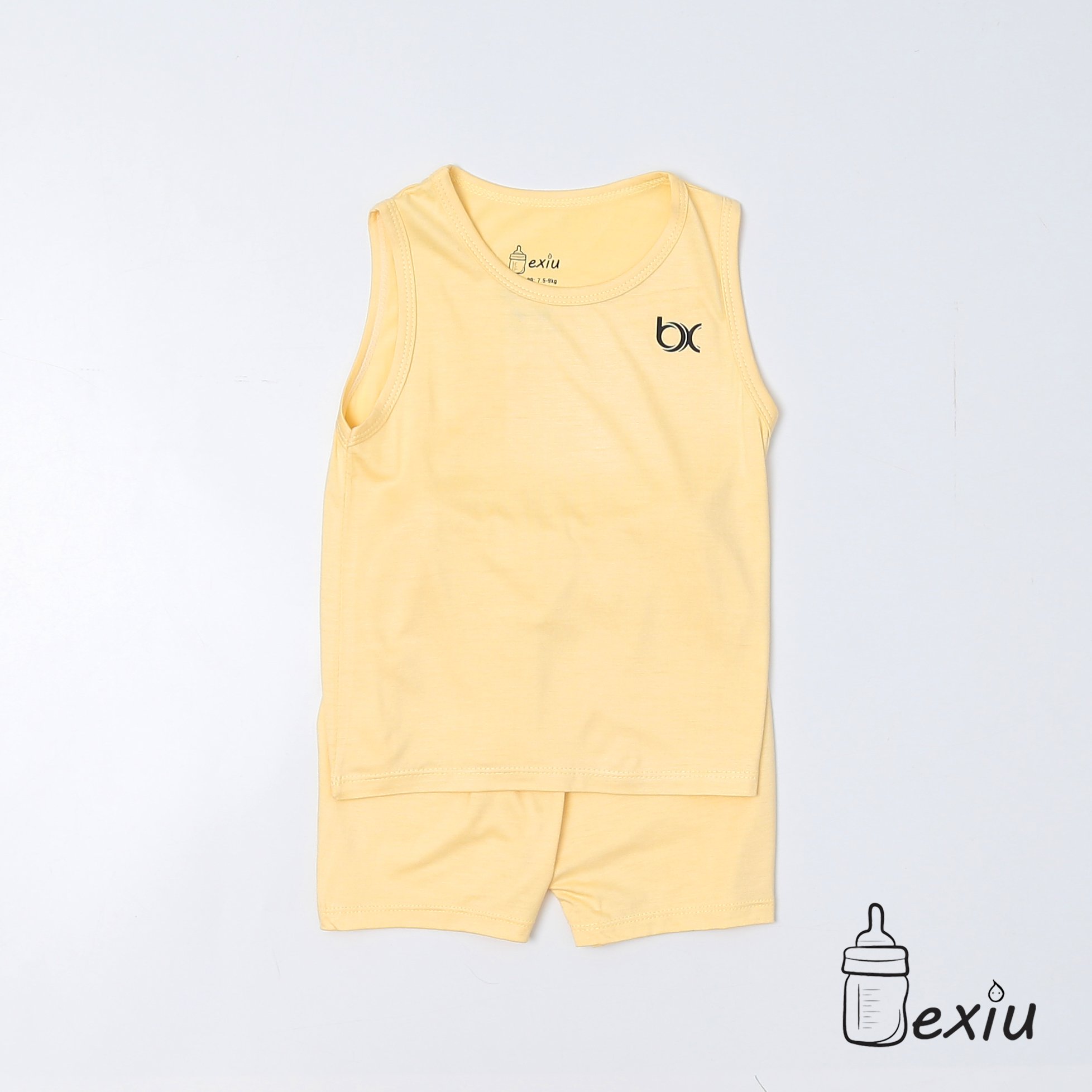 Hcmbộ ba lỗ màu bexiu bx - quần áo trẻ sơ sinh vải cotton lạnh mát mềm - ảnh sản phẩm 3