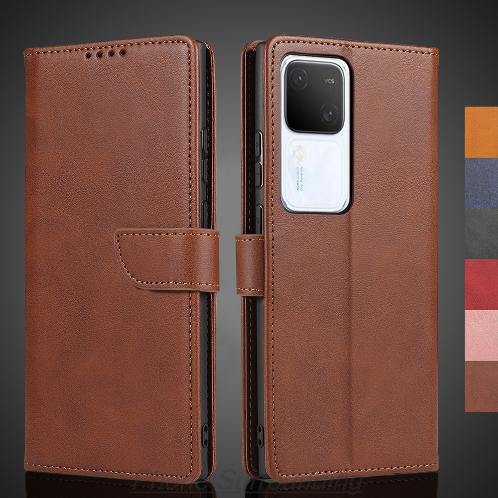Vivo V30 Case Wallet Flip Cover Leather Case for Vivo V30 Vivo V 30 Pu  Leather Phone Bags protective Holster Coque