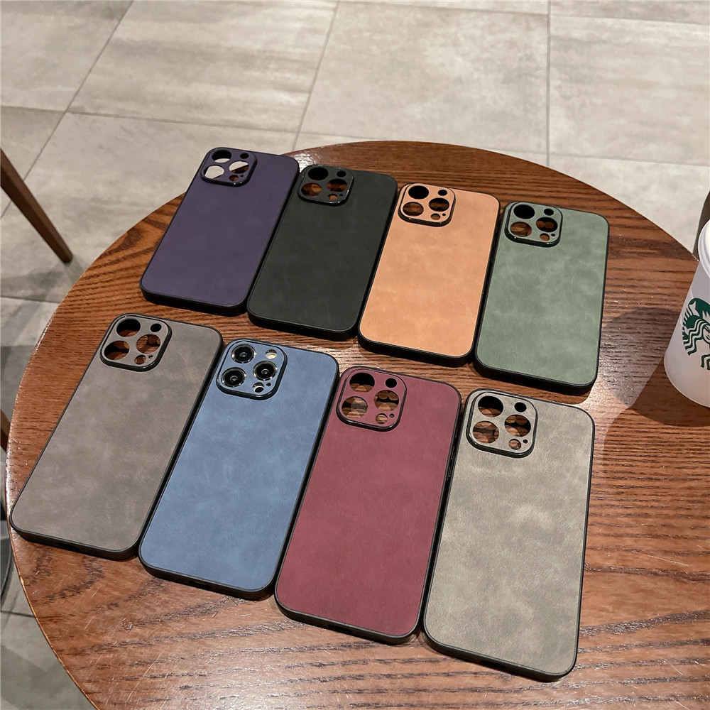 Straight Edge Lens Protection Case for IPhone 11 12 13 14 15 Pro Max Casing Solid Color Back Cover Fashion Shell Shockproof Phone Case