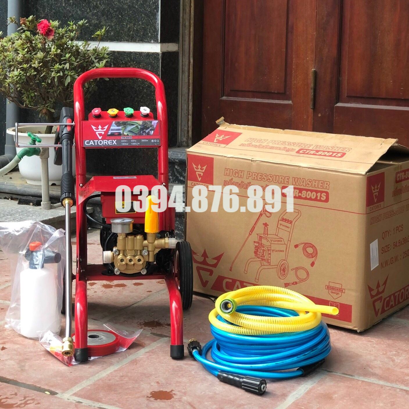 [FREE SHIP] [VIDEO] Máy Rửa Xe Cao Áp 3.8Kw Catorex