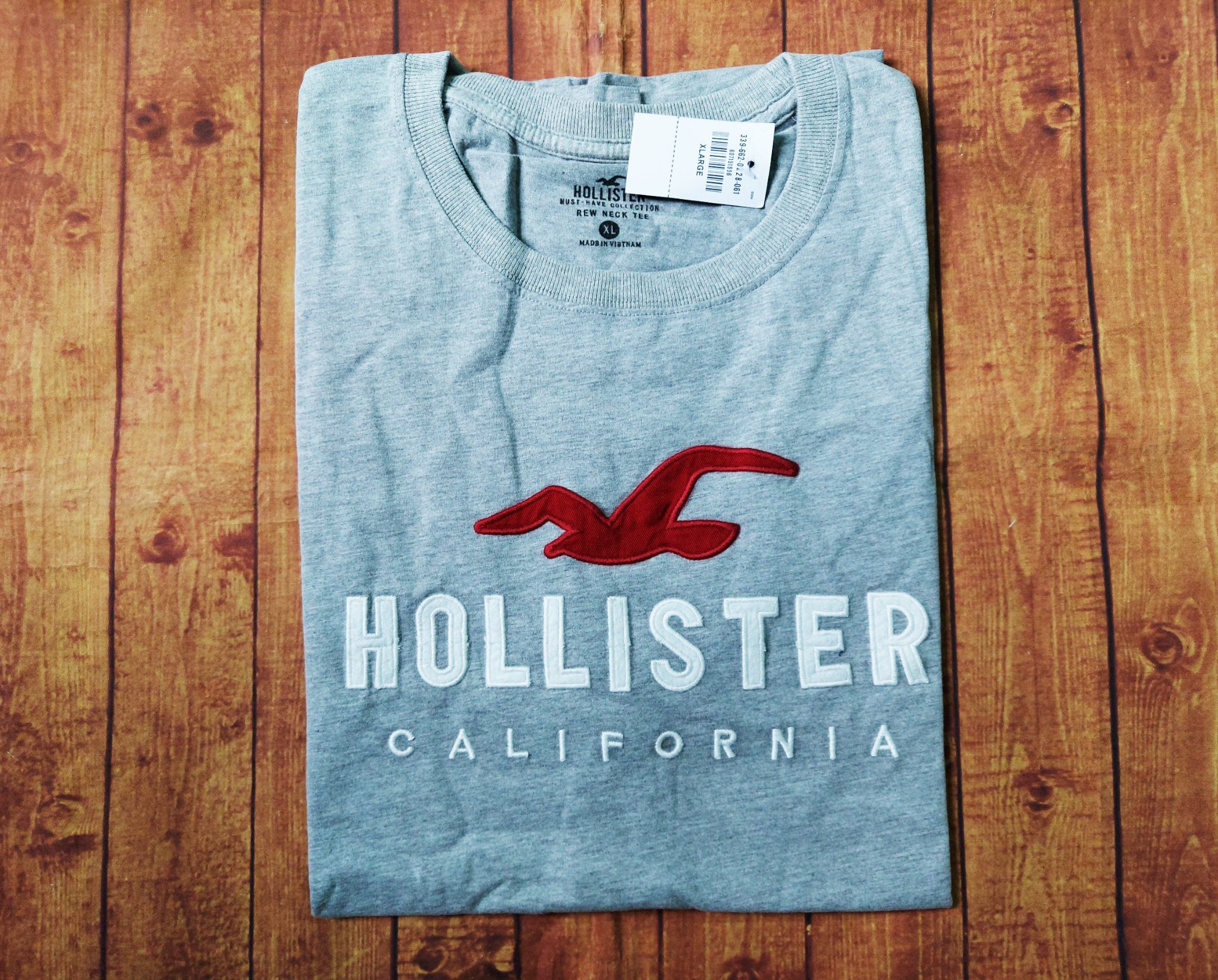 Áo thun Hollister White & Gray Basic