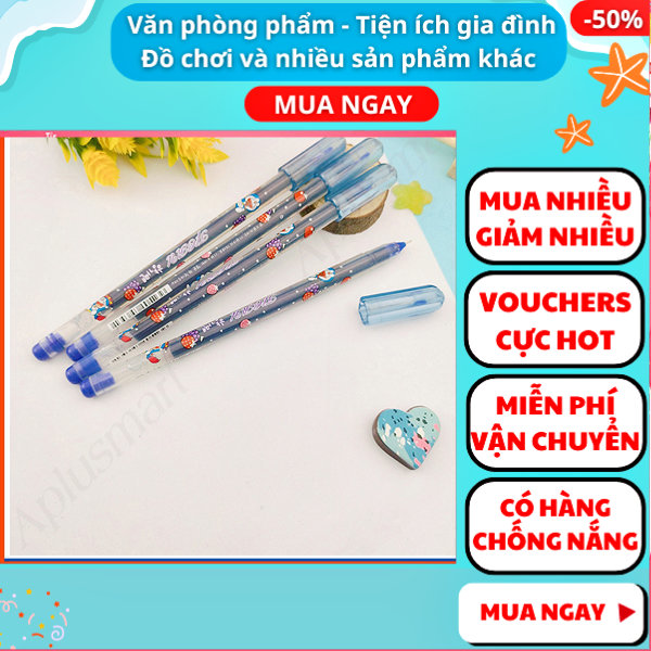 Combo 4 cây bút nước thơm mực xanh mùi nho dễ chịu, giá rẻ ,bút cute ,bút mực nước ,bút nước ,bút nước rẻ ,bút nho, đồ dùng học tập, Aplusmart