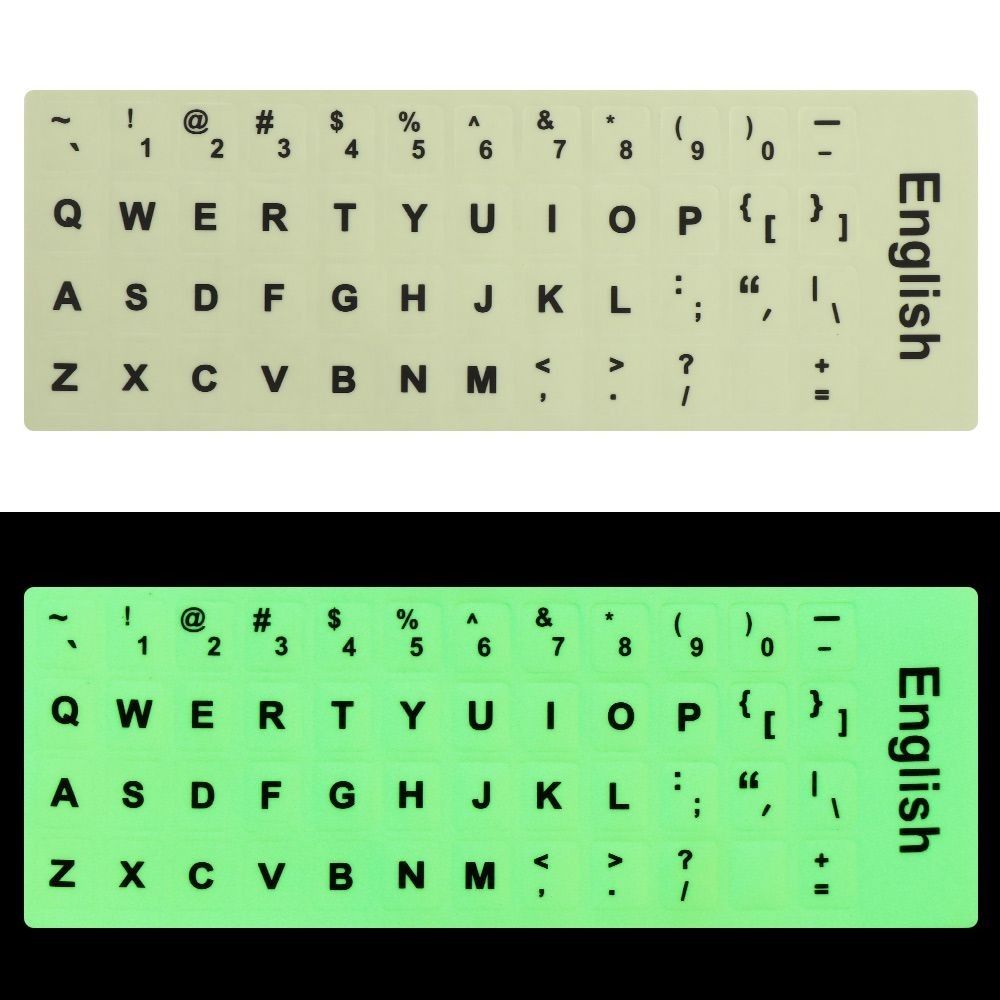 Arabic French For Laptop PC Spanish Thai Luminous Keyboard Stickers Alphabet Button Layout Keyboard Decal Letter Protective Film. 