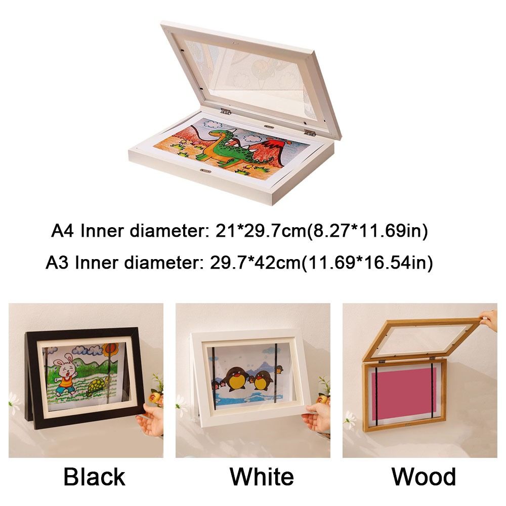 Practical A4/A3 Magnetic Flip Photo Frame Front Opening Elastic Straps ...