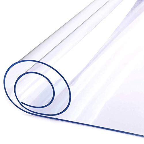 OstepDecor Custom 2pcs 12 x 12 Inch Clear Desk Cover Protector Desk Protector for End Table Clear Table Cover Tablecloth Protector Night Stand Dresser … 1.5mm Thick Plastic Clear Desk Pad Mat 