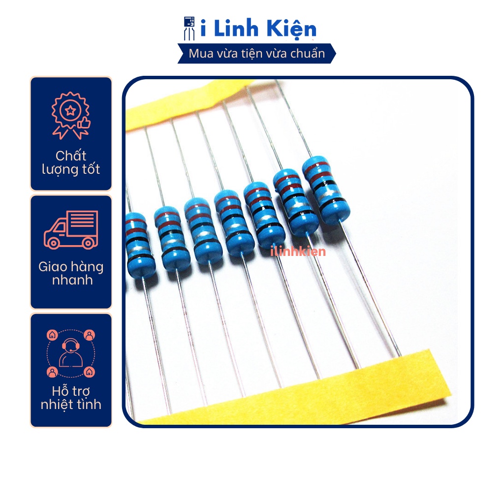 Điện trở vạch 2W 22R – 120R 1% chân đồng (túi 10 con)