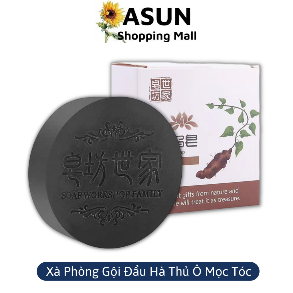 Xà phòng gội đầu hà thủ ô nhân sâm polygonum soap 100g cho tóc đen mượt chắc khỏe