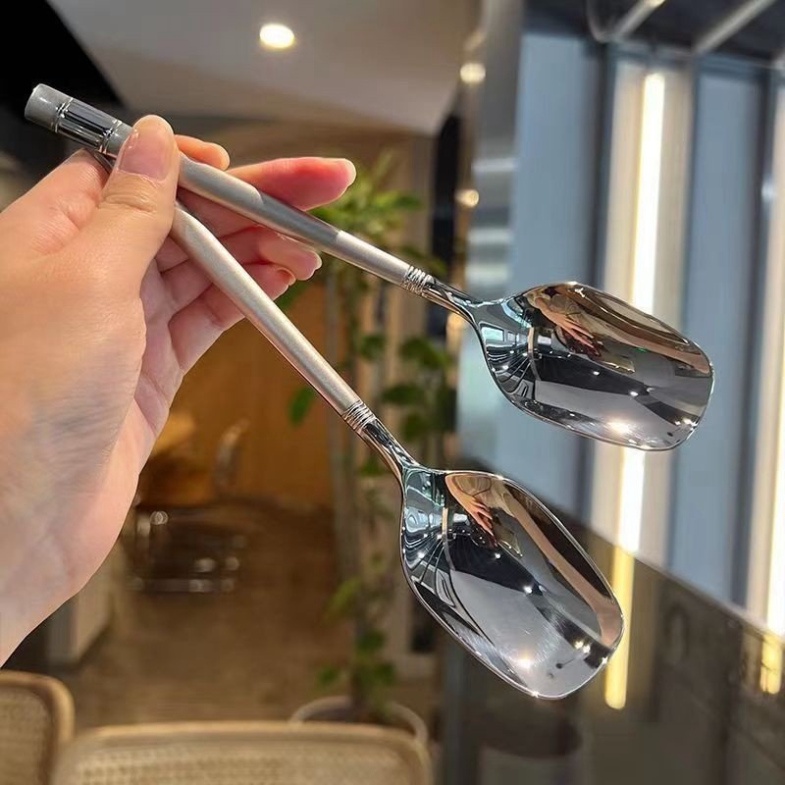Set 5 Thìa Inox Cán Dài Cao Cấp  - Freeship