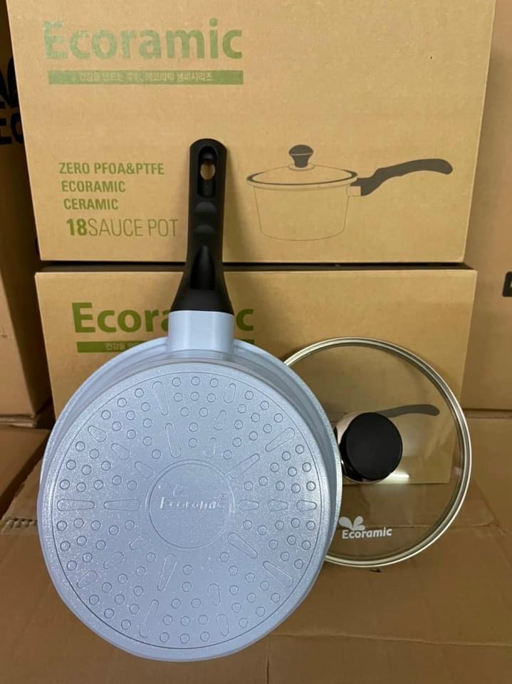 Nồi quánh vân đá đúc nguyên khối Ecoramic 18cm (Dùng được bếp điện từ)