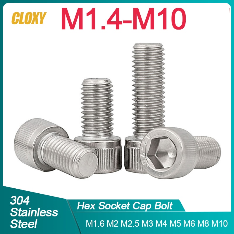 1 M1.4 M1.6 M2 M2.5 M3 M4 M5 M6 M8 M10 304 Stainless Steel DIN912