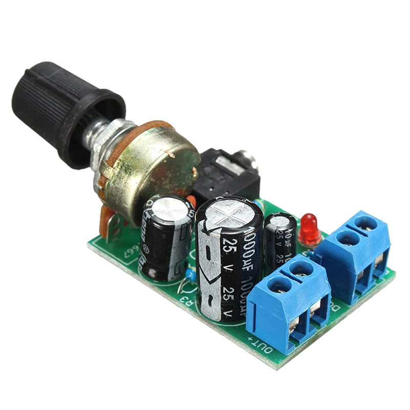 LM386 10W Audio Amplifier Board Mono 3.5mm DC 3-12V Volume Control. 