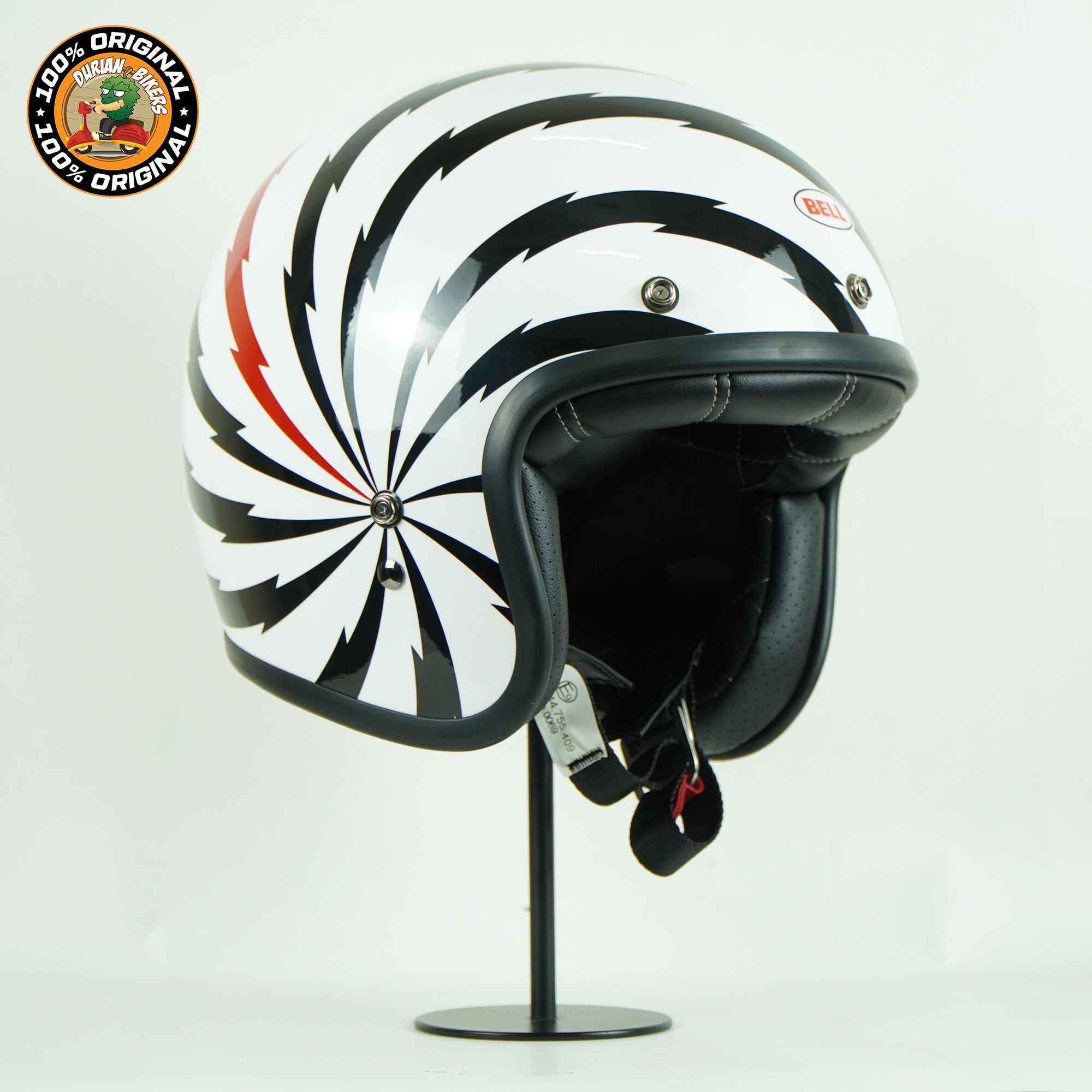 Bell Helmet Custom 500 (Vertigo Gloss White/Black/Red) | Lazada 