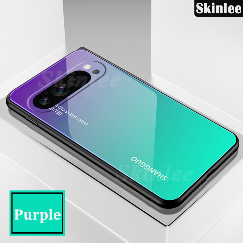 Phone case For Google Pixel 9 9 Pro Back cover Gradient Tempered Glass Protector Mirror Hard Cover For Google Pixel 9 Pro XL Cover cases.