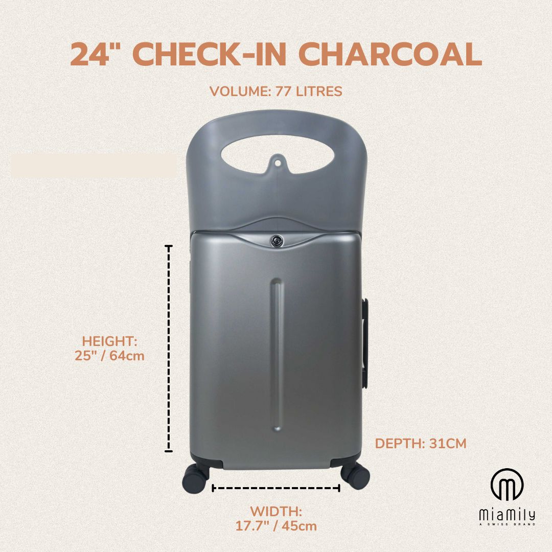 MiaMily Multicarry Carry On & Check In Luggage with Builtin Seat for