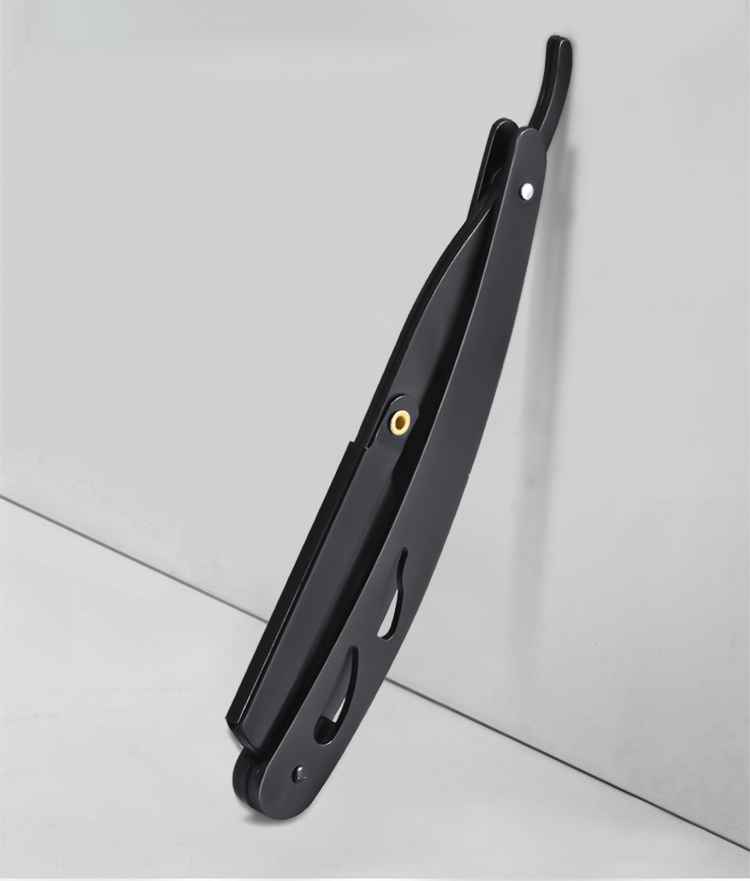 Dao Cạo Râu Cổ Điển Barber, Dao Cạo Mặt cán nhựa, inox cao cấp lưỡi rút thay thế gấp gọn thép không gỉ chuyên dùng cho thợ