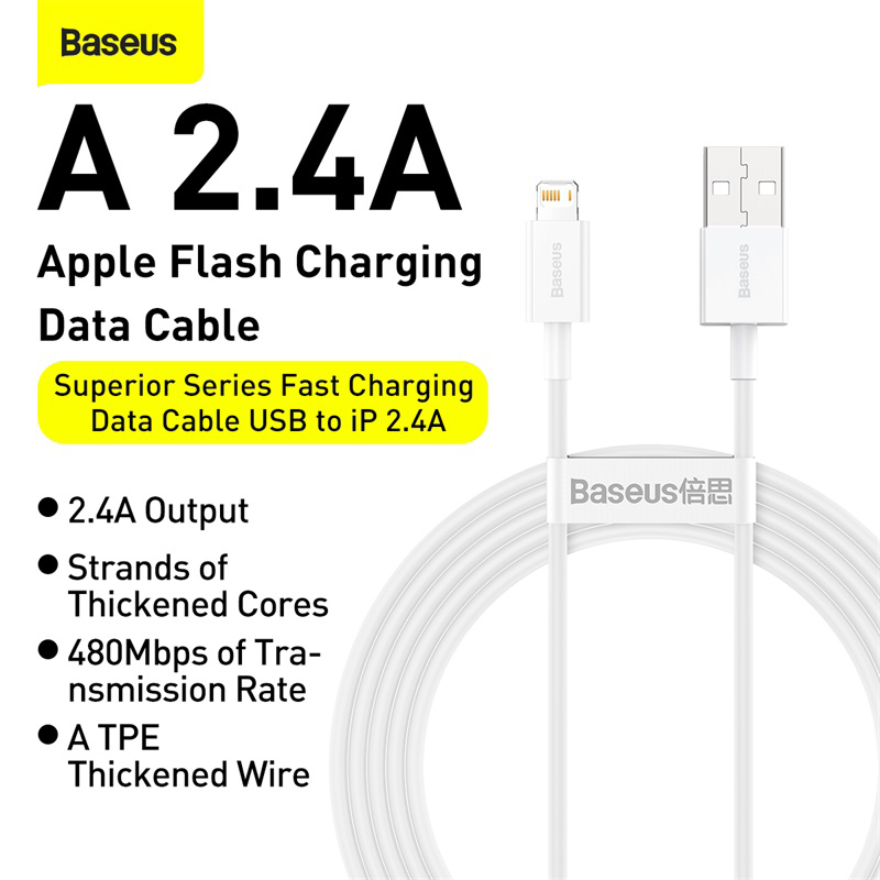 Cáp sạc lightning 2.4A Baseus Superior Series Fast Charging Data Cable cho iPhone/ iPad