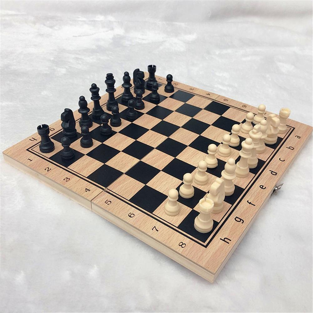 Three-in-one Chess Toy, Wooden Material ,Leisure Entertainment Game ,Foldable, Multi-function, Portable, Puzzle Chess, Boy Girl