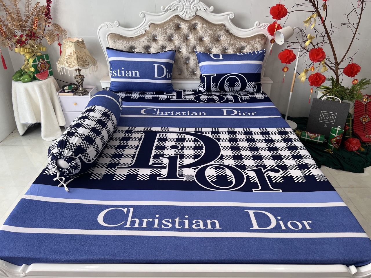 Bộ drap ga thun HQ mẫu thương hiệu mới 4 món