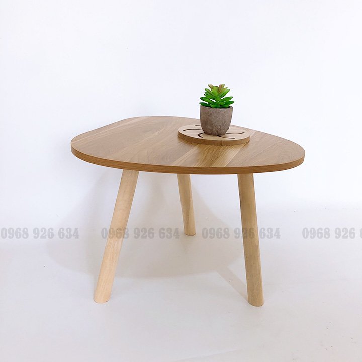 Bàn trà sofa tam giác 📌FREESHIP📌 Bàn cafe, bàn trà ngồi bệt Vintage (chân gỗ tự nhiên cao 25cm, mặt bàn 40cm)