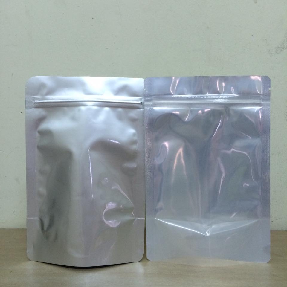 1kg túi zip 1 mặt trong 1 mặt bạc