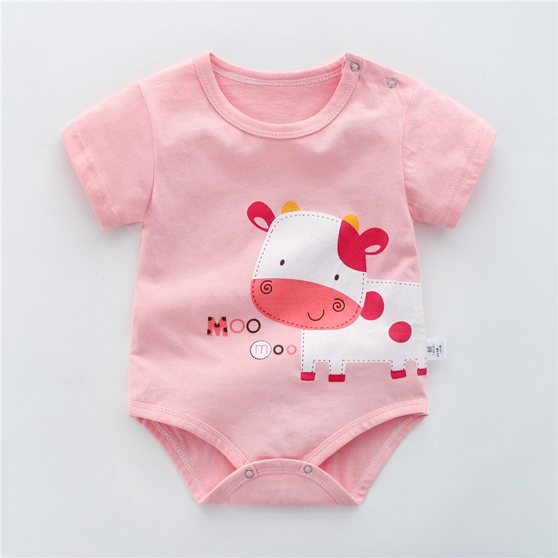 [Vải CAO CẤP] Body cho Bé Gái Bé Trai Hình Thú kèm Mũ chất Cotton Mềm Mịn mẫu quần áo sơ sinh cộc tay từ 0 đến 12 tháng