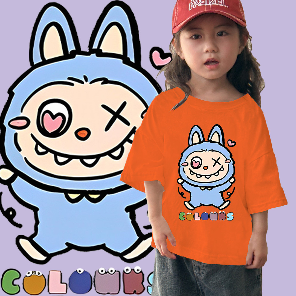 Labubu colours 2024 แขนสั้นเด็กใหม่ สะดวกสบายและระบายอากาศ Lazada.co.th