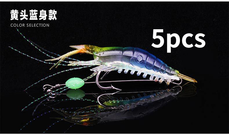 thumbnail interactive-video image 1 of YORK Lumi Self-Glowing Soft Plastic Shrimp Bait – 60+ Pack, Artificial Flavored For Salt/Freshwater 1 of 4